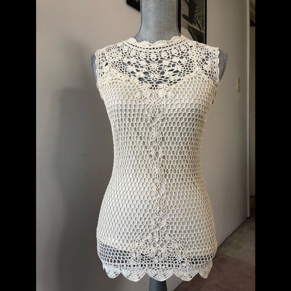 le chateau Tops - Crochet top with silver thread